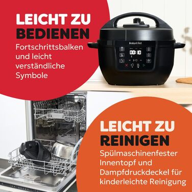 Мультиварка Instant Pot 3.8L 7-в-1 Smart Cooker - мультикухня, рисоварка, сковорода, йогуртниця, пароварка, підігрівач їжі, чорний
