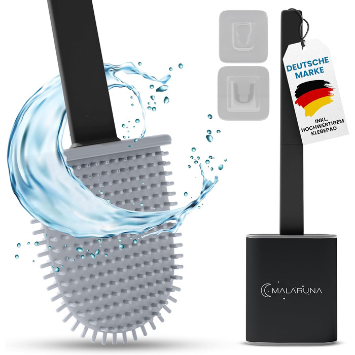 Силіконова щітка для унітазу - набір для ванної кімнати, настінне кріплення, гігієнічна, чорна, біла, сіра