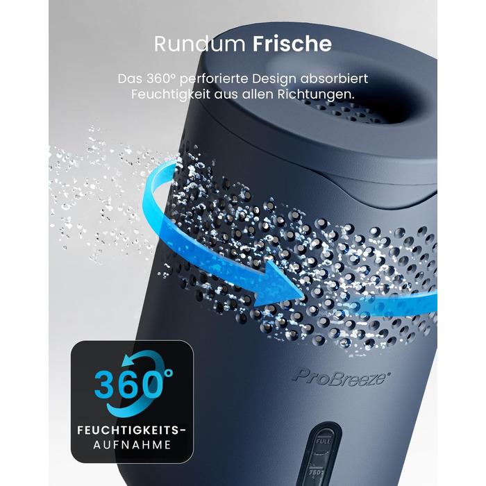 Pro Breeze Osmo: Безшумний осушувач повітря для дому – таблетки 700г (до 100 днів) – для кімнати, шафи, авто