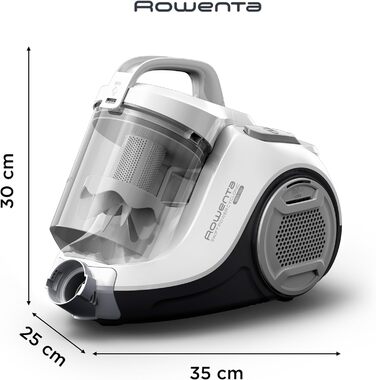 Rowenta Swift Power Cyclonic | RO2917 | Bagless Vacuum Cleaner | 900 W | 77 Decibels | 1.2 Liter | White 1.2l Dust Box