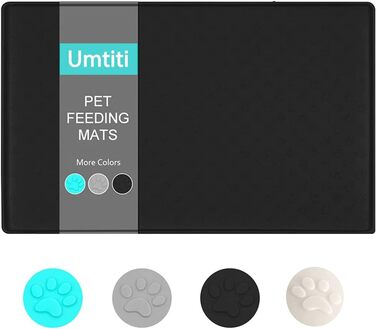 Підставка для миски для собак та котів Umtiti 60x40 см, кремового кольору, водонепроникна, з силікону, не слизька, для годування, L-1 шт.