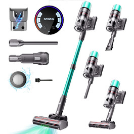 Бездротовий акумуляторний пилосос SmartAI V5 з автоматичним режимом, 55Kpa, 600W, 80 хвилин роботи, для килимів, шерсті тварин та твердих поверхонь