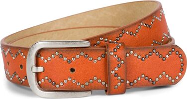 Жіночий ремінь StyleBreaker з пряжками, однотонний, з маленькими пряжками у вигляді зубчиків, регульований, синтетика, колір: іржавий