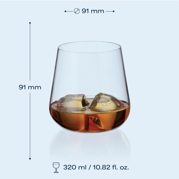 Кришталеві келихи Crystal Bohemia - набір 6 шт, 200 мл, стійкі до миття в посудомийній машині, витончені, стійкі до подряпин та елегантні - класичні кришталеві келихи для шампанського та просекко - ідеальні для вечірніх вечірок та як подарунок (Tumbler 32