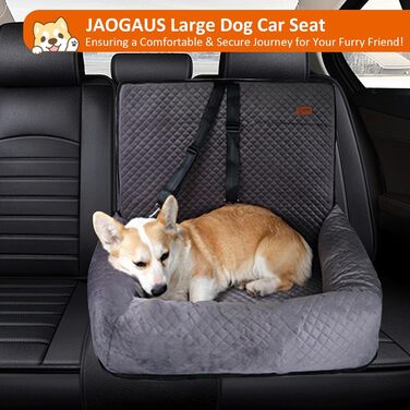 Автокрісло для собак JAOGAUS: безпечний та зручний автотранспортний аксесуар для середніх та великих собак. З безпечним ременем, з якісного короткого плюшу, легко миється.