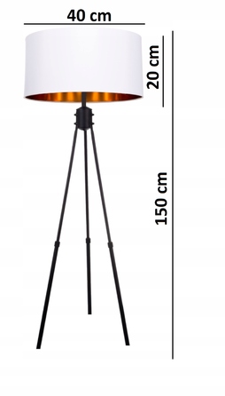 Підлоговий торшер-тринога Light E27 60 Вт, чорний