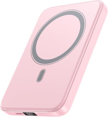 Power Bank A ADDTOP 10000mAh з PD 20W, USB-C, бездротова зарядка та LED дисплеєм (Рожевий)