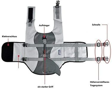 Aokay Pet Dog Swimming Vest Life Jacket Bathing Suit (M, Grey)