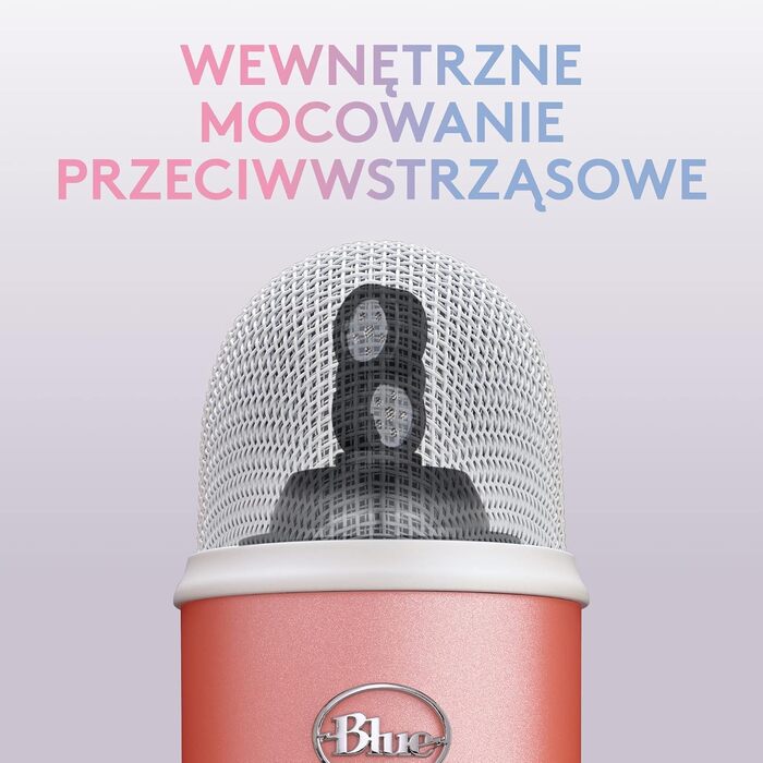 Мікрофон Logitech G Blue Yeti USB для стрімінгу, подкастів та запису (білий) - Преміум якість, Blue VO!CE