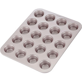 CHEFMADE Mini Muffin Pan, 20-Cavity Non-Stick Tiny Cupcake Pan Baking Pans for Oven Baking (Champagne Gold)