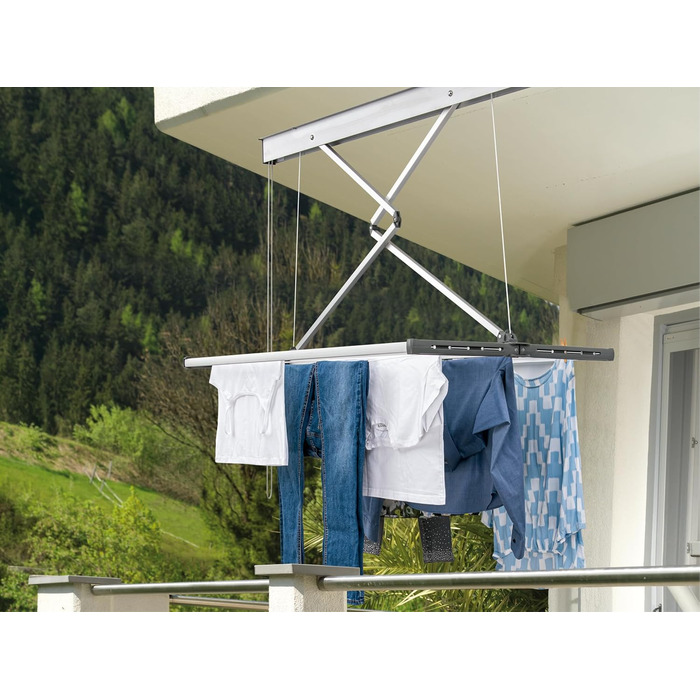 Сушилка для білизни на стелю Juwel Samba 140 (довжина сушіння 13,7 м, для великих речей/постільної білизни, регулюється до 120 см) 30041