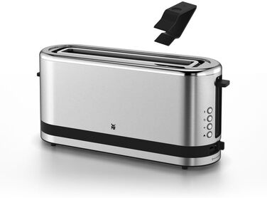 WMF Kitchenminis Long Slot Toaster with Roll Attachment, 2 Slices, XXL, Bagel Function, 7 Browning Levels, 900W, Toaster Stainless Steel Matte