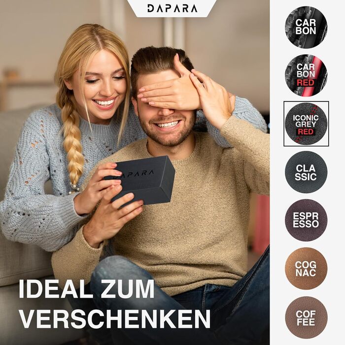 Чоловічий гаманець DAPARA | Тонкий гаманець з відділом для монет та RFID-захистом | Портмоне для чоловіків | Для 12 карт | Гаманець з карбоновим покриттям, червоний (мікрофібра)