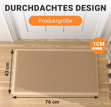 Килимок для дому та вулиці Fowooyeen з силікону, 43 x 76 см, Khaki