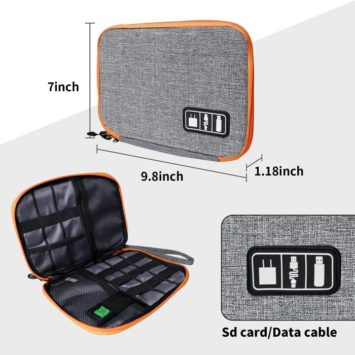 Органайзер для кабелів та аксесуарів для подорожей - LCSMAOKIN, фіолетово-чорний