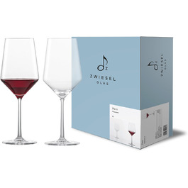 Бокали для червоного вина Zwiesel Glas Pure, набір 2 шт, кришталеві келихи з Tritan, німецьке виробництво, підходять для посудомийної машини