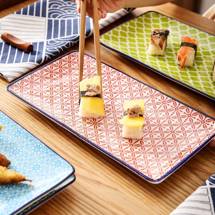 Набір сервіровочних тарілок Vancasso Macaron, 4 шт., порцеляна, 26,8 x 14,7 x 2 см