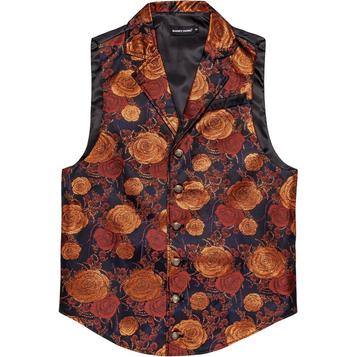 Чоловіча жилетка Barry.Wang у стилі Вікторіанської епохи, Steampunk, готика, з візерунком пейслі, з індивідуальним коміром, для костюмної вечірки на Хелловін, burnt orange
