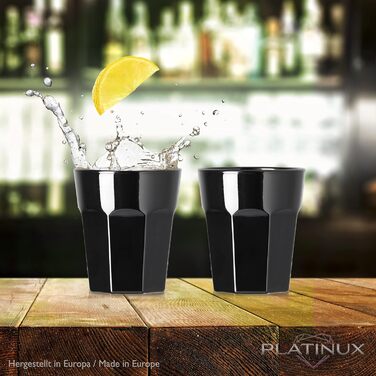 Чорні келихи для шампанського PLATINUX (набір 6 шт, 210 мл)