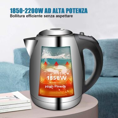 Електрочайник EXTRASTAR з нержавіючої сталі, 1.7 л