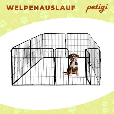 Вольєр для цуценят Petigi, розкладний, сталевий, з порошковим покриттям, розмір 80x60 см, сітка 47 мм