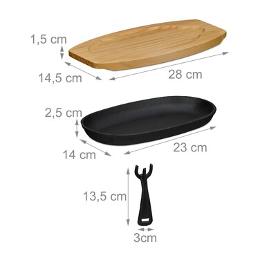 Relaxdays Serving Pan with Wooden Underplate, 2-Piece Set
