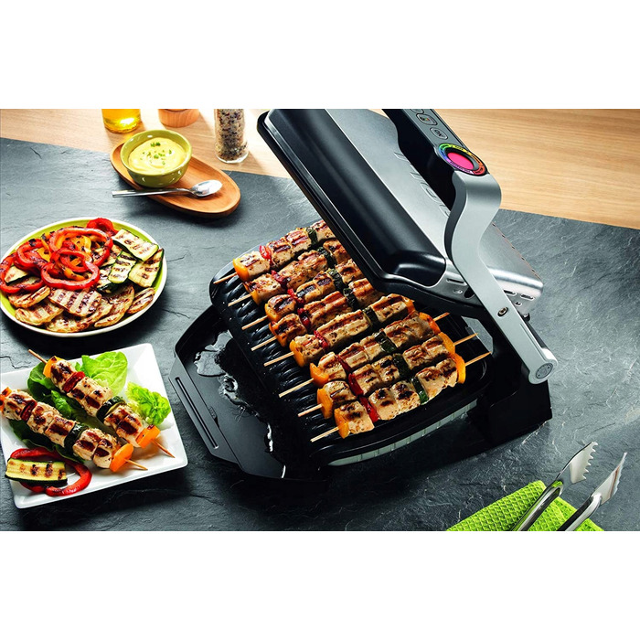Електричний контактний гриль Tefal OptiGrill GC705D16, сріблястий/сірий, 2000 Вт
