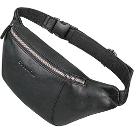 STILORD 'Pino' Елегантна поясна/грудна сумка з натуральної шкіри для жінок та чоловіків, чорна. Компактна сумка-рюкзак, вінтажний стиль.