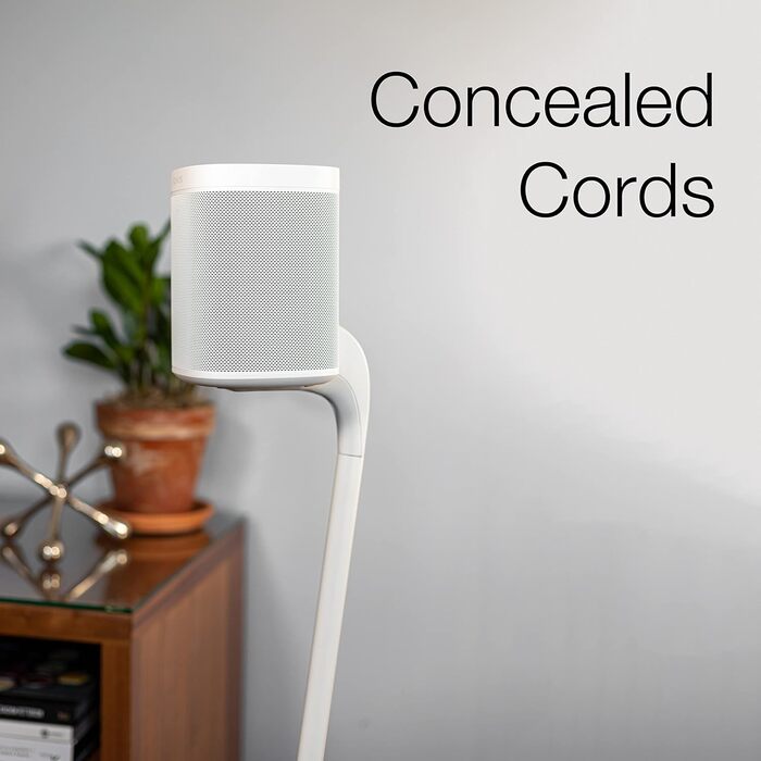 Стійка GT STUDIO для SONOS One, One SL, Play:1, Play:3. Преміум дизайн, приховане кабельне підключення, важка основа (пара, білий)