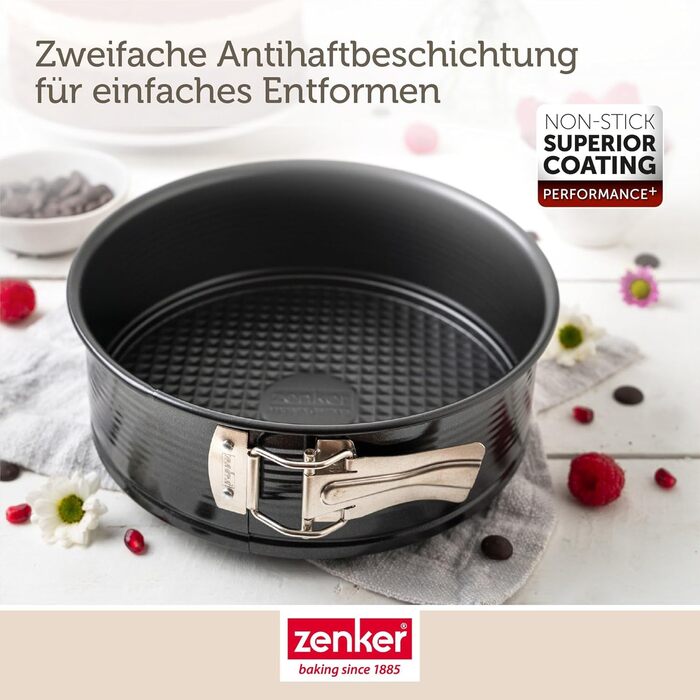Форма для випічки Zenker Springform Perfect Black 26 см – антипригарна, сталева, витримує +230°C, Німеччина