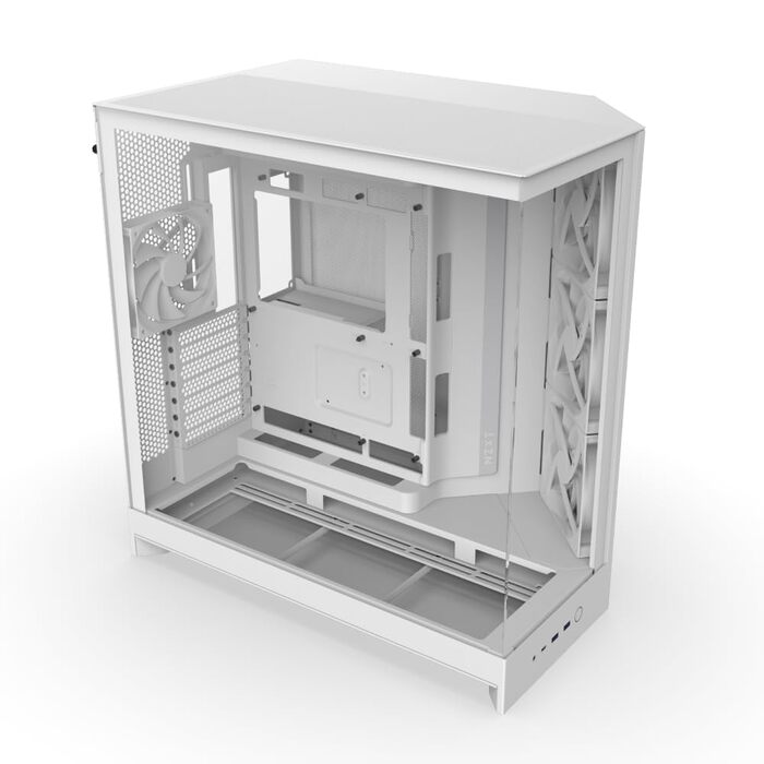 NZXT H9 Flow (2025) – великий корпус для ПК Mid-Tower з двома камерами, підтримка 420мм радіатора, 3 x 140мм та 1 x 120мм вентилятори, загартоване скло, готовність до Back-Connect