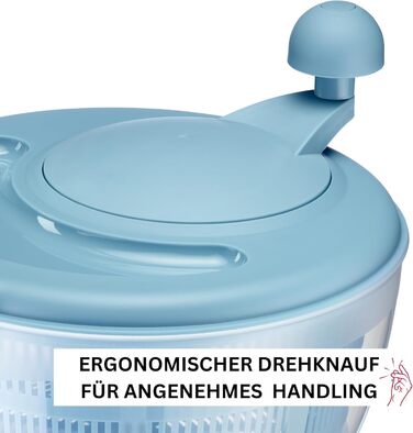 Westmark Fortuna: Салатниця-швидкообертач, 5 л, пластик, BPA-Free, блакитна