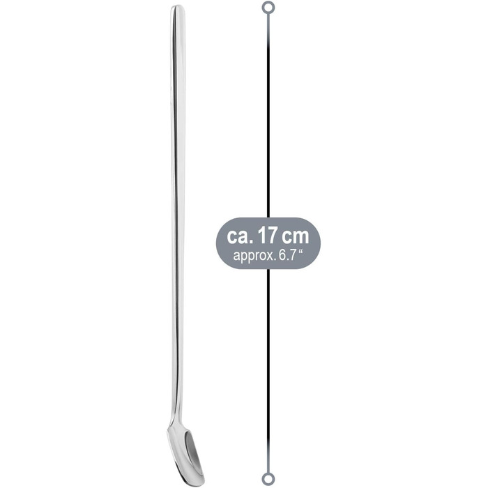 Набір ложок Com-Four® 12 шт. з нержавіючої сталі з довгим руків'ям для коктейлів, чаю, кави, молочних коктейлів, матча, холодних напоїв та десертів. Ложки для кави (17 см)