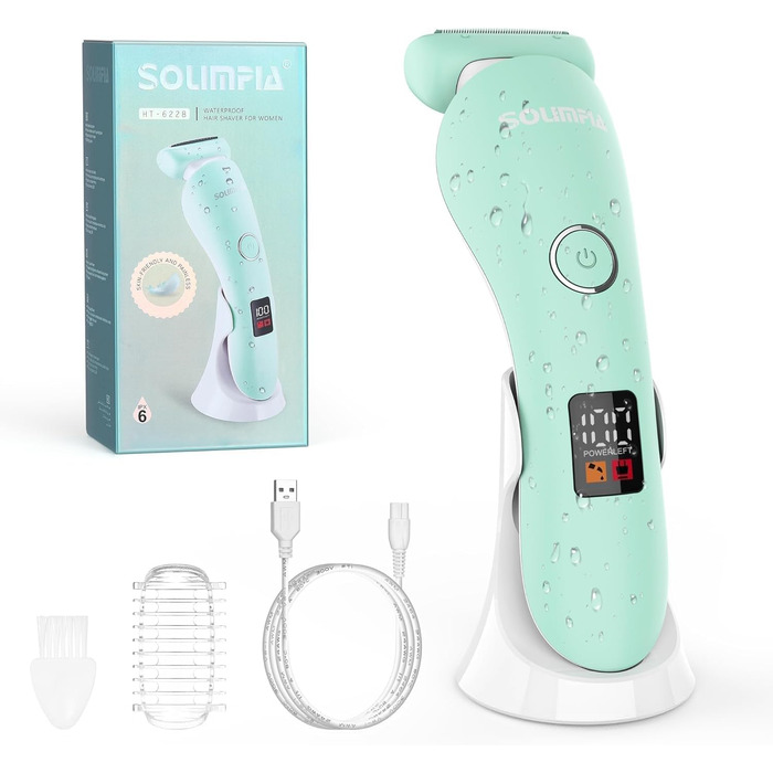 Електричний жіночий бритва Solimpia для тіла, ніг, рук, пахв та бікіні. Бездротовий бритва для сухого та мокрого гоління. Тример для бікіні.