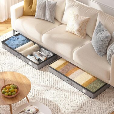 Контейнери для зберігання під ліжком Fixwal, 4 шт. – низький профіль, міцні стінки, органайзери для одягу