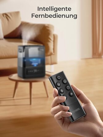 Зволожувач повітря 6L для великих приміщень, холодний туман, тихий, з аромадифузором, для дитячої кімнати, спальні, рослин, 60 год роботи, точний датчик вологості, верхнє заповнення