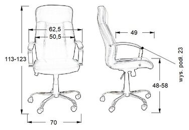 Офісне крісло обертове Stema ZN-9152, чорне, 70x123x70 см