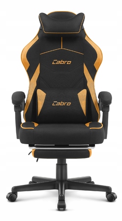 Ігрове крісло Cabro C502, чорно-помаранчеве, тканина, з підножкою