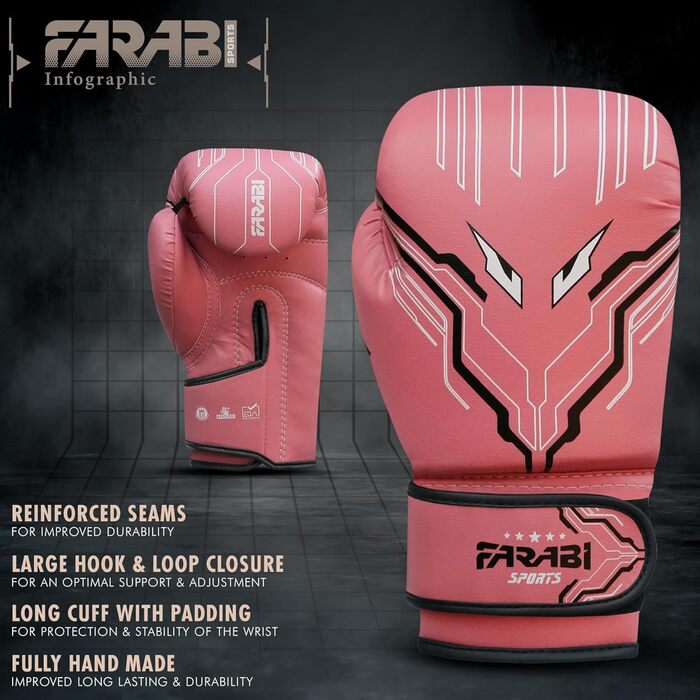 Боксерські рукавички Farabi для дітей (5-10 років) - MMA, Муай Тай, бокс - 6oz