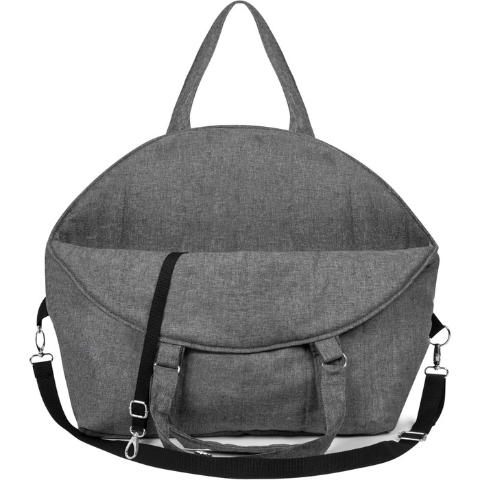 Сумка-переноска для собак та котів Petsen 3в1 – автокрісло, переноска, сумка – ручної роботи в ЄС – з подушкою (сіра)