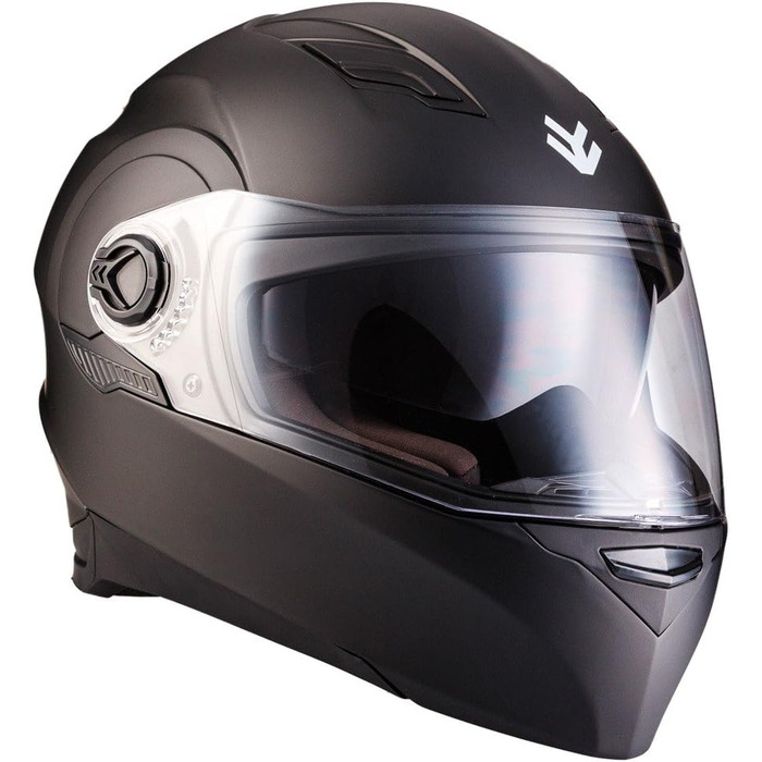 Мотошолом ARMOR HELMETS AF-77 матовий чорний, інтеграл, повнолицевий, для мотоцикла, скутера, спортбайка, ECE 22.05, сонцезахисний візор, швидкознімний замок, розмір L (59-60 см)