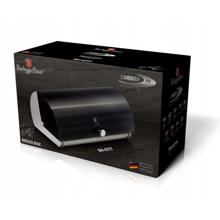 Цілісний хлібниця Berlinger Haus Carbon Pro, чорна сталь