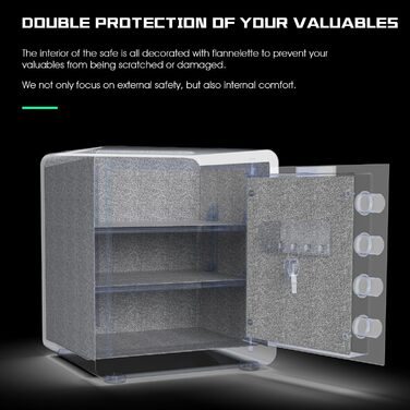 Сейф Kavey 42L з цифровим замком та подвійним сигналом тривоги, з LED-підсвіткою та висувним ящиком