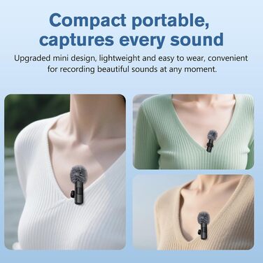 Мікрофон Lavalier Mini Mic Pro (2 шт.) з USB-C для iPhone, iPad, Android - для відео, інтерв'ю, подкастів, Vlog, TikTok, YouTube (сірий)