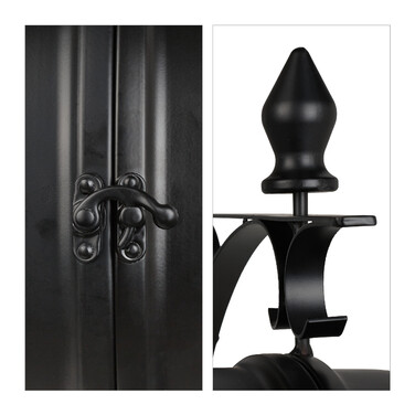 Relaxdays Double-Sided Train Station Clock in Black