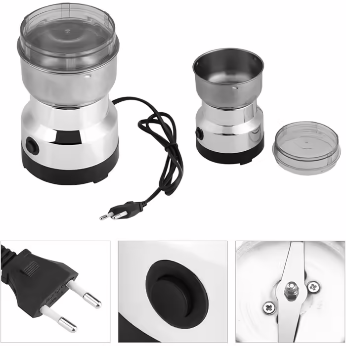Ausla Stainless Steel Coffee Grinder, Electric Coffee Grinder for Coffee, Nuts, Beans, Grains, and Herbs, 220V, AC Adapter, ELECTRIC_FOOD_MILL_GRINDER