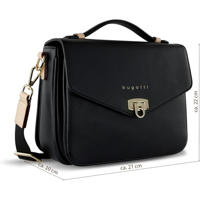 Сумка Bugatti Ella Classic чорна для жінок з екошкіри через плече та з ручками