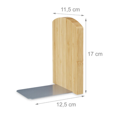 Relaxdays Bamboo Bookends - Set of 2