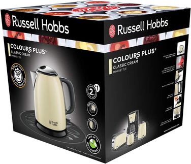 Електричний чайник Russell Hobbs 1 л, Edelstahl Creme (2400W, швидке кип'ятіння, фільтр від накипу, індикатор рівня води, компактний) 24994-70