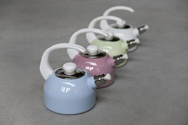 Riess, 0543-033, Flötenkessel Plus, CLASSIC-WHITE, Capacity 2 liters, Diameter 18.4 cm, 3-fold enameled, white, Water kettle, Induction